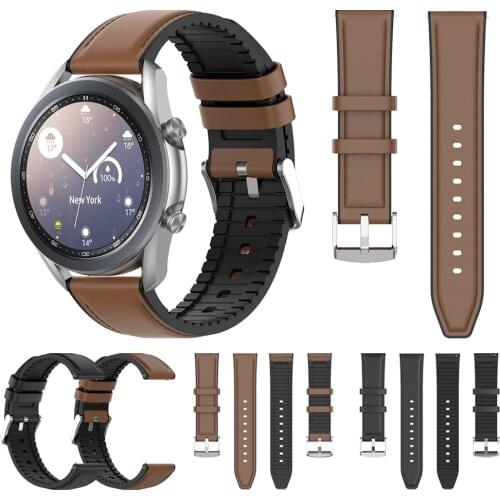 Leather Silicone Strap For Samsung Galaxy Watch 3 Watch3 45mm 41mm Band Gear S3/Active 2/Galaxy 46mm Watchband Bracelet Belt
