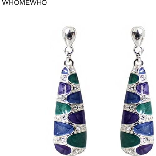 Blue Colorful Enamel Bar Minimalist Earrings Summer Korean Fashion Wedding Jewelry Bridal Party Minimalist Accessory