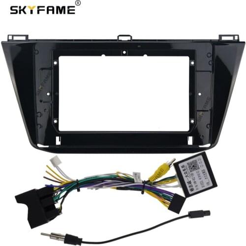 SKYFAME Car Frame Cable Canbus For VOLKSWAGEN TIGUAN 2017-2018 Android Big Screen Audio Dash Panel Frame Fascia