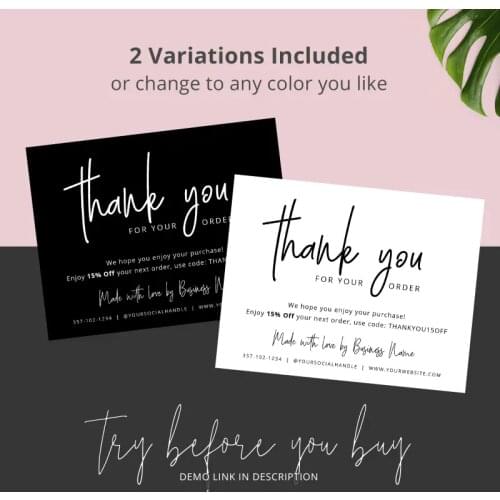 Thank You Card Charcoal