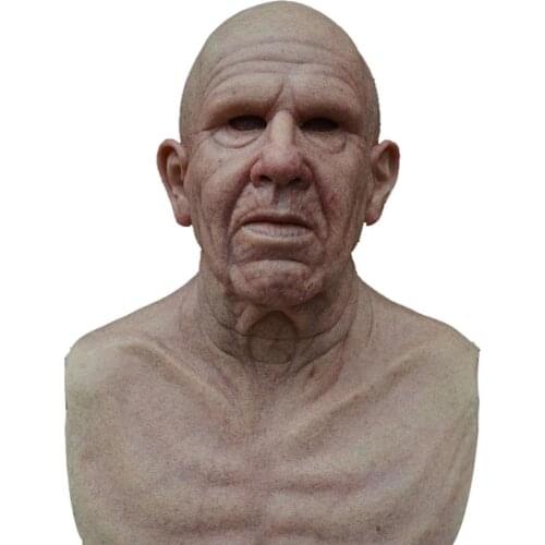 Old Man Scary Mask Cosplay Scary Full Head Latex Mask Halloween Horror Cosplay Party Masquerade Party Halloween Headgear DropShI