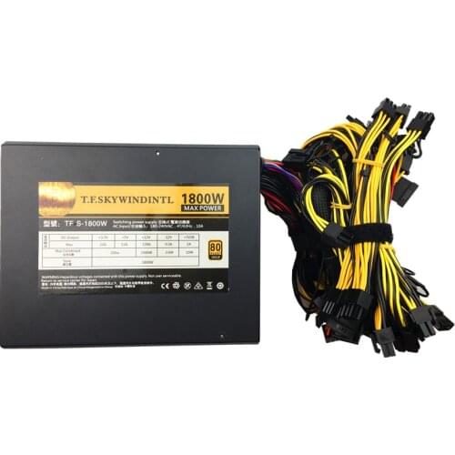 T.F.SKYWINDINTL 8 GPU Miner Case 1800W Ethereum Miner Power Supply Bitcoin Miners 8 graphics Card GPU 1800W PSU Miner Antminer