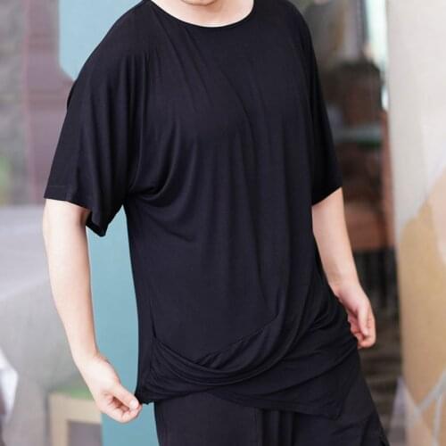 New Latina Dance Tops For Men Designer Clothes Black Latin Ballroom Practice Wear Tap Dance Wear Tango Dance Outfits JL1673