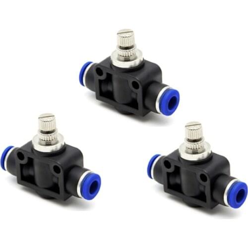 Air Flow Speed Control Valve Tube Water Hose Pneumatic Push In Fittings 4-12mm Pipe joint
