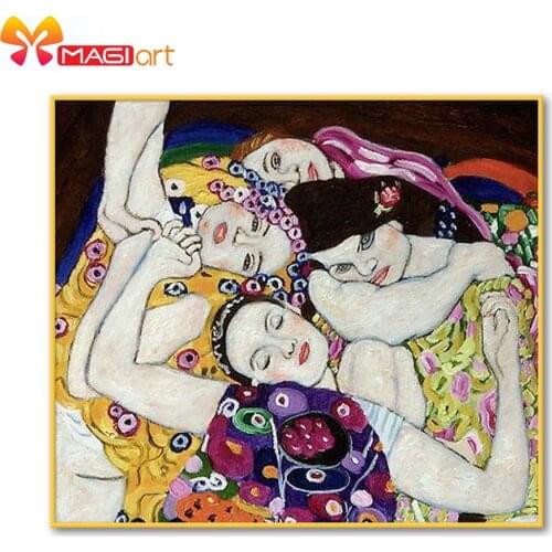 Cross stitch kits Embroidery needlework sets 11CT water soluble canvas patterns 14CT portrait Girlfriends girl -NCMP069