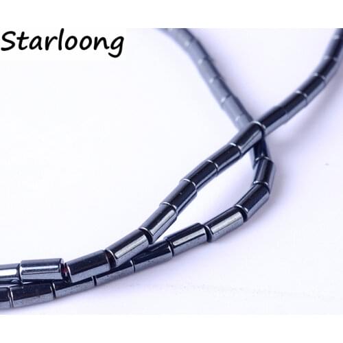 Top quality 2mm Natural stone bright cylinder shape loose spacer hematite beads for DIY jewelry necklace bracelet making