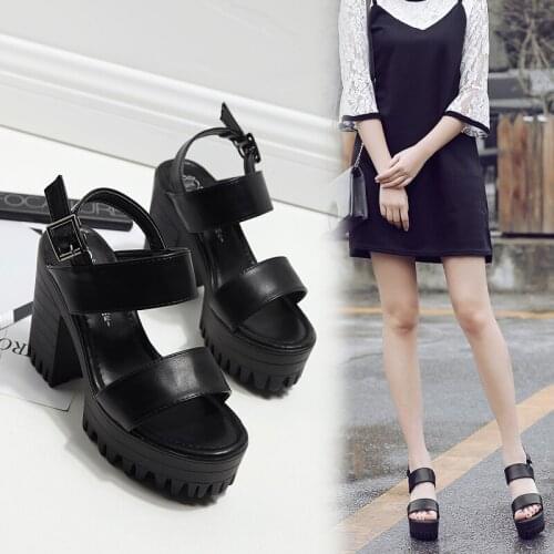 Large Size 40 Temperament High Heels Work Shoes Summer Fashion European And American Elegant Ladies Sandals Waterproof Platform