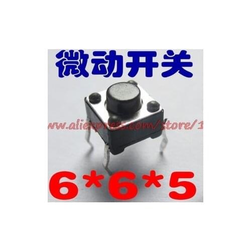 1000pcs/lot The touch switch 6*6*5 micro button switch 4 feet Electromagnetic oven