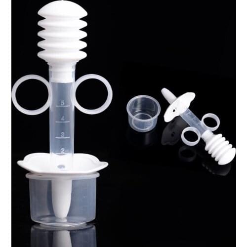 2Set 5ml Baby Squeezing Medicine Dropper Safety Silicone Nipple Pacifier with Measure Cup Infant Drinking Given Medicine Feeder