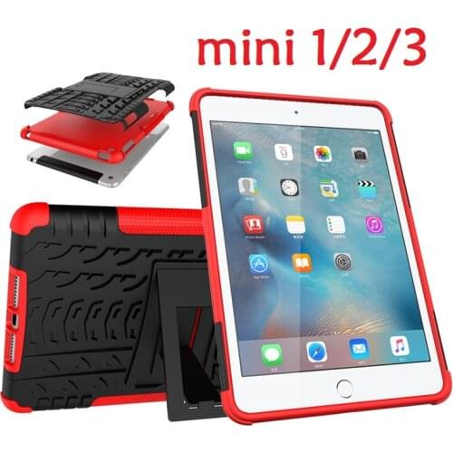 2IN1 High Duty Coque for iPad mini 2 mini 3 Case 7.9'' Shockproof A1489 A1490 TPU+ PVC Stand Funda for iPad mini 123 7.9 Cover