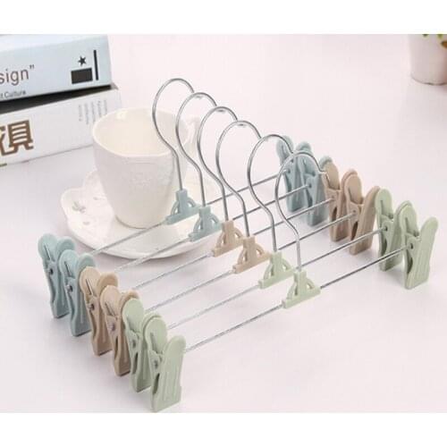 200pcs/lot Non-slip drying racks for bras and underwear Retractable stainless steel trousers clip hanger