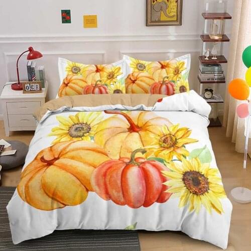 3D Halloween Bedding Set Comforter Cover Pumpkin Duvet Bedspread With Pillow Cases