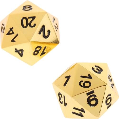 4pcs Dice Multifaceted Dice D20 Metal Accessories For Party Games Party Bar