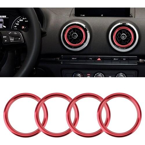 4Pcs/Set Car Air Conditioner Vent Frame Cover Trim For Audi A3 8V 2013-2019 Aluminum Decorative Stickers Interior Accessories