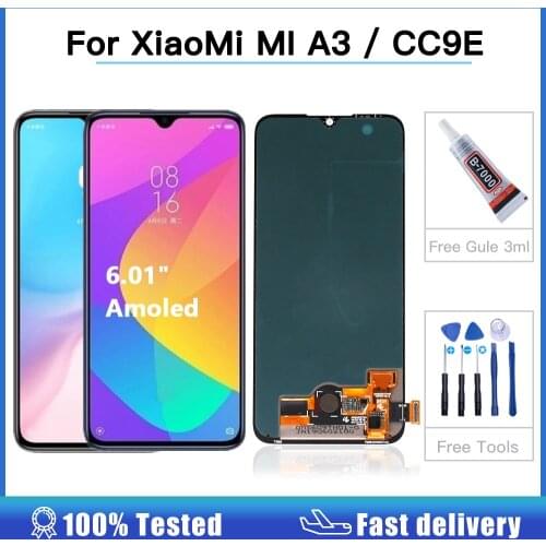 6.01" Original Super AMOLED for Xiaomi Mi A3 LCD Display + Touch Screen Digitizer Assembly Replacement lcd For Xiaomi CC9e LCD