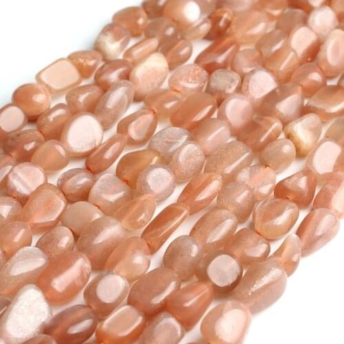 6-8mm Natural Stone Beads Irregular Sunstone Beads For Jewelry Making Bracelet Necklace 15inches