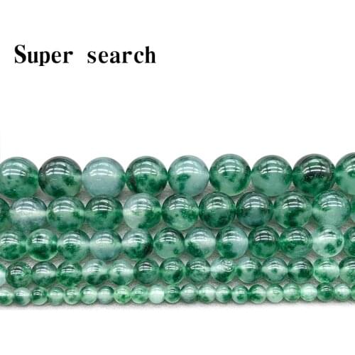Hot Sale Fashion Green Chalcedony Beads Round Shape Beads Ball Loose Diy Semi-precious Stone 15inch Jewelry Necklace Eardrop