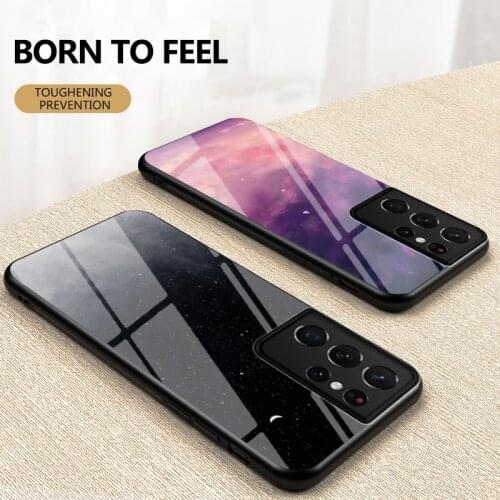 Tempered Glass Case For Samsaung Galaxy S7 Edge S8 S9 Plus S10 5G S20 Plus S21 FE Ultra Cover Capa