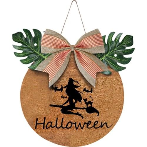Halloween Wooden Hanging Ornament Pumpkin Witch Creative Theme Party Decoration for Home Garden Courtyard ALS88