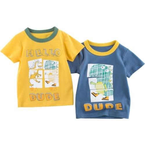 Childrens T-shirt 24M to 10T 100% Cotton Colorful Short Sleeves Printed Character Tees Tops Summer Boys Childrens Clothing