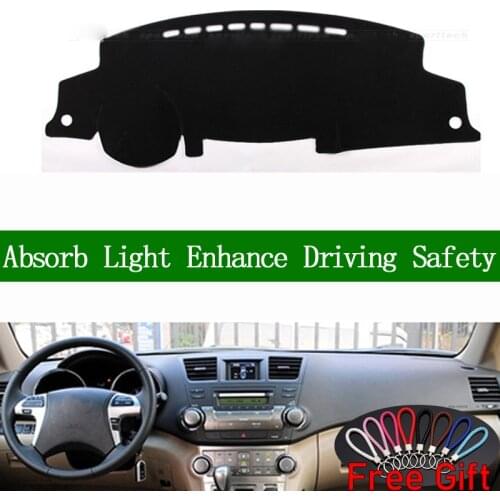 For Toyota Highlander 2009 2010-2014 Dashboard Cover Sun Shade Non-slip Dash Mat Pad Carpet Car Stickers Interior Accessories