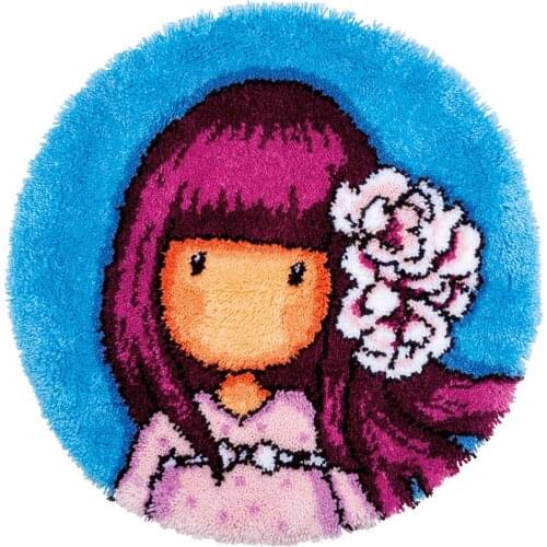 Nice Gift for Girls Latch Hook Kits Little Girl with Pre-Printed Pattern Canvas Includes Hook Tool Kits