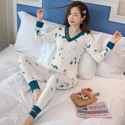 2020 New Autumn Winter Long Sleeve V-neck Thermal Body Shaper Underwear Sets for Women Warm Long Johns Pajama Sleepwear Bodysuit