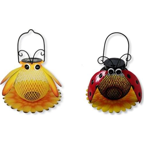 Bird Feeder Bee Beetle Bird Feeder Wild Bird Feeder LED Lamp Garden Decoration Solar Lamp Hummingbird Feeder Feeding Bird