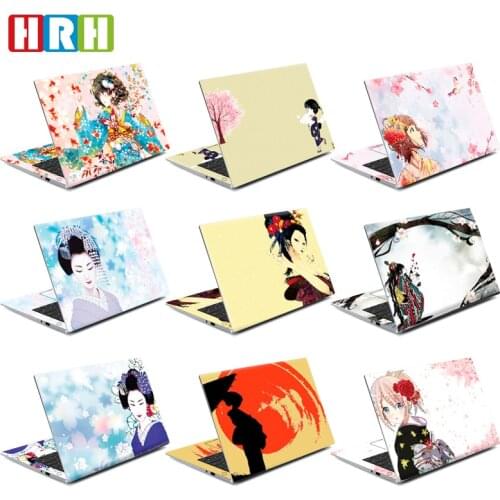HRH 2 in 1 Japanese Kimono Laptop Decal DIY Stickers Guard Skin 11/12/13/14/15/16 inch for Lenovo for MacBook for HP for Dell