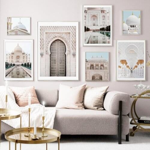 Morocco Landscape Church Door Wall Art Print Canvas Painting Nordic Canvas Posters And Prints Art Wall Pictures For Living Room