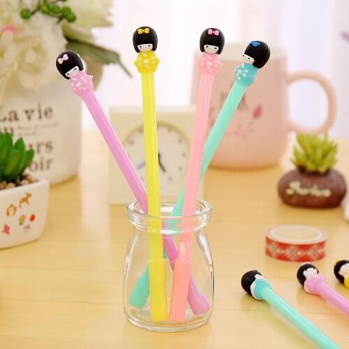Cartoon Japanese Gril Pen Canetas Kawaii Candy Color Gel Pens For School Writing Gift Korean Stationery Office Supplies