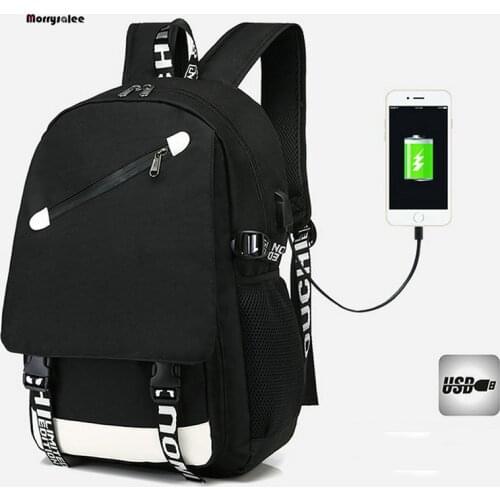 Mens Shoulder Bag Korean Fashion Trend Men Backpack USB Charging Bag Male Students Backpack