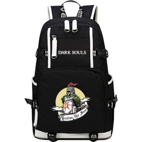 Game Dark Souls Men Back Pack Canvas Laptop Backpack Unisex Travel Bagpack Rucksack Canvas School Bags Large Game Bookbag