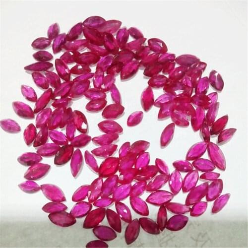 Craft Marquise Brilliant Cut Natural ruby Loose Stone for tuby ring and pendant DIY jewelry