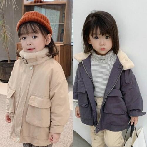 2020 New Baby Girls Long Sleeve Coat Imitation Rabbit Hair Thickened Warm Coats Children Toddler Warm Jackets Clothing