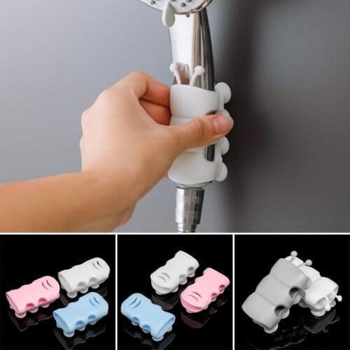 New Movable Shower Head Holder with Suction Cup Adjustable Reusable Silicone Punch-free Shower Holder Bathroom Hooks Accessories