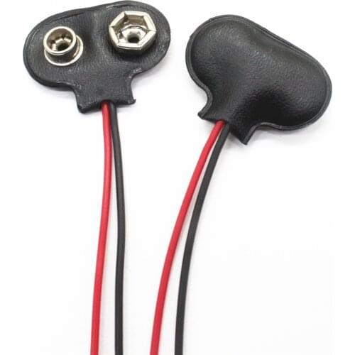 New High Quality T type 10pc 9V DC Battery Power Cable Leads Cord Plug Clip Jack Connector for Arduino DIY