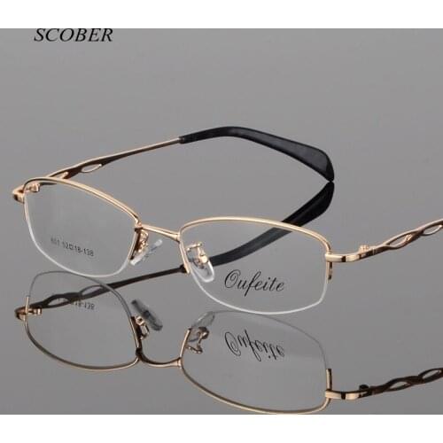 2020 Titanium alloy spectacle Frames men fashion elegant half-frame glasses star the same paragraph metal glasses frame women
