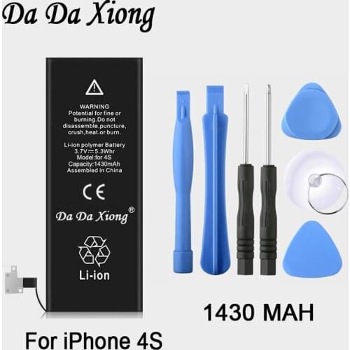 Original Da Da Xiong Battery For Apple iPhone 4S 4GS 1430mAh Real Capacity With Machine Tools Kit Replacement