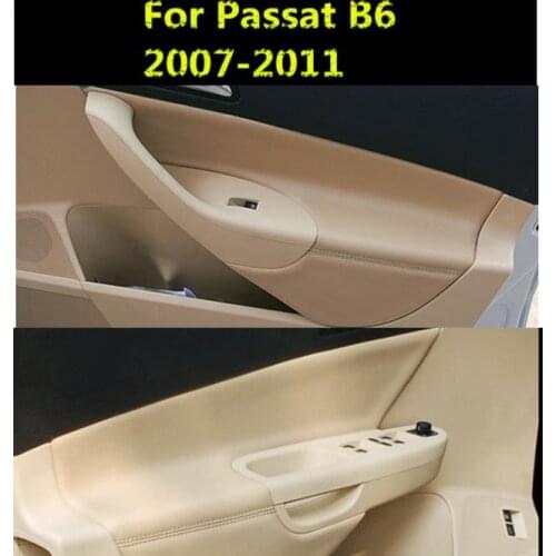 4PCS Microfiber Door Panels Armrest Leather Cover Protective Trim For Volkswagen Passat B6 2007- 2011 car interior accessories