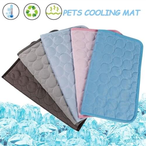 Pet Cooling Mat Dog Cat Summer Ice Pad Coolcore Materials Washable Breathable Sofa Mat Bed Cushion Cool Blanket Dog Accessories