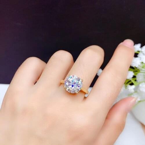 Luxury 11x11mm size crackling moissanite ring for women jewelry engagement ring for wedding 925 silver ring birthday gift love