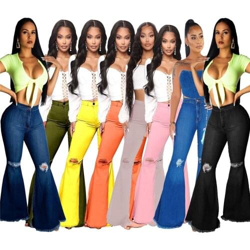 Женские джинсы клеш ShowYou-Zchain China At AliExpress