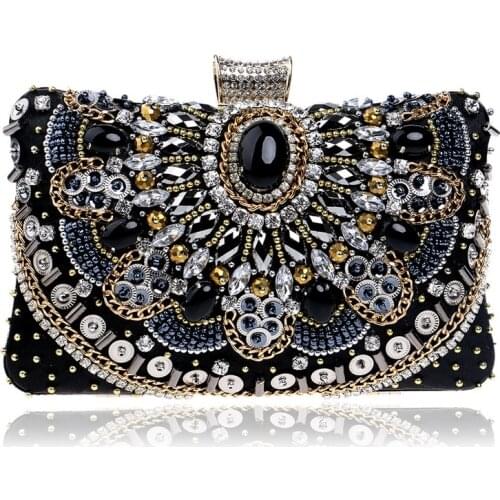 Rhinestone Clutch Evening Bags Women Luxury 2020 New Chic Diamond Handbag Chain Shoulder Crossbody Bag wedding Party Clutch