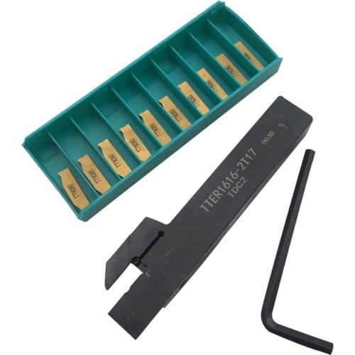 TTER1616-2T17 External grooving cuttting holder +10* TDC2 TT9080 carbide inserts