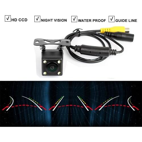 Universal CCD Car Rear View Backup Camera Dynamic Trajectory Reversing Backup Camera Night Vision LED Parking Line Water Proof