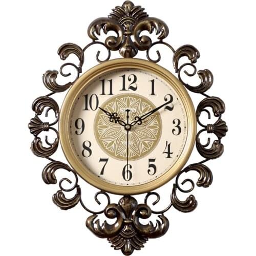 Vintage Large Wall Clock Retro Silent Clock On The Wall For Living Room Metal Wall Decorations Classical Wall Watches Home Decor