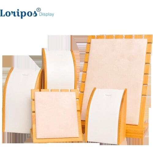 Jewelry Store Necklace Display Stand Shows Tray Bust Desk Pendant Wooden Storage Rack