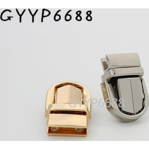 1-5 sets 3 colors Iron material small tongue shape push lock for leather bag chain purse press locks bag accessories