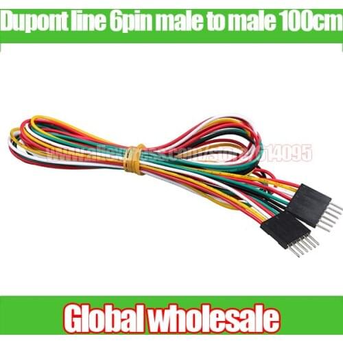 10pcs Dupont line 6pin male to male 100cm / electronic wire 1M male - male 6P color Ribbon cable
